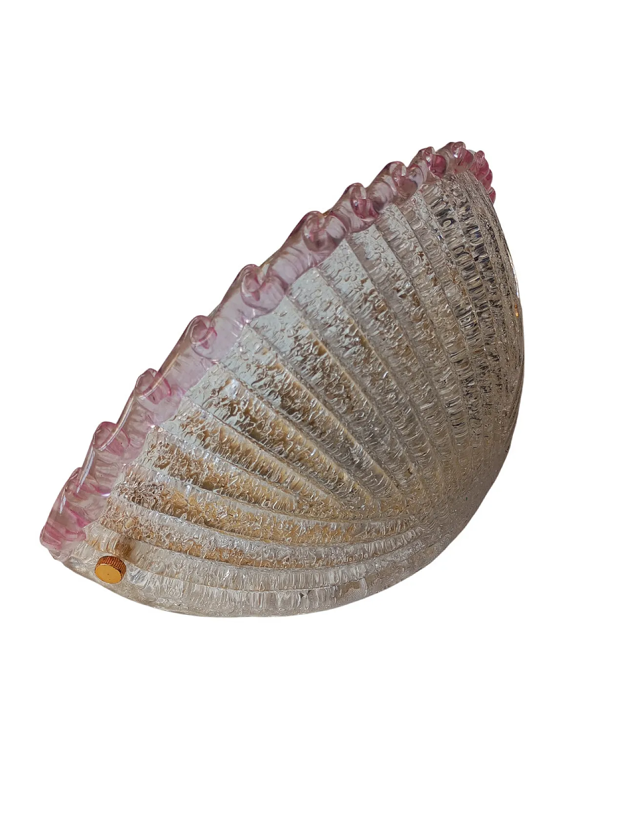 Applique vintage in vetro rosa di Murano, anni ‘80 9