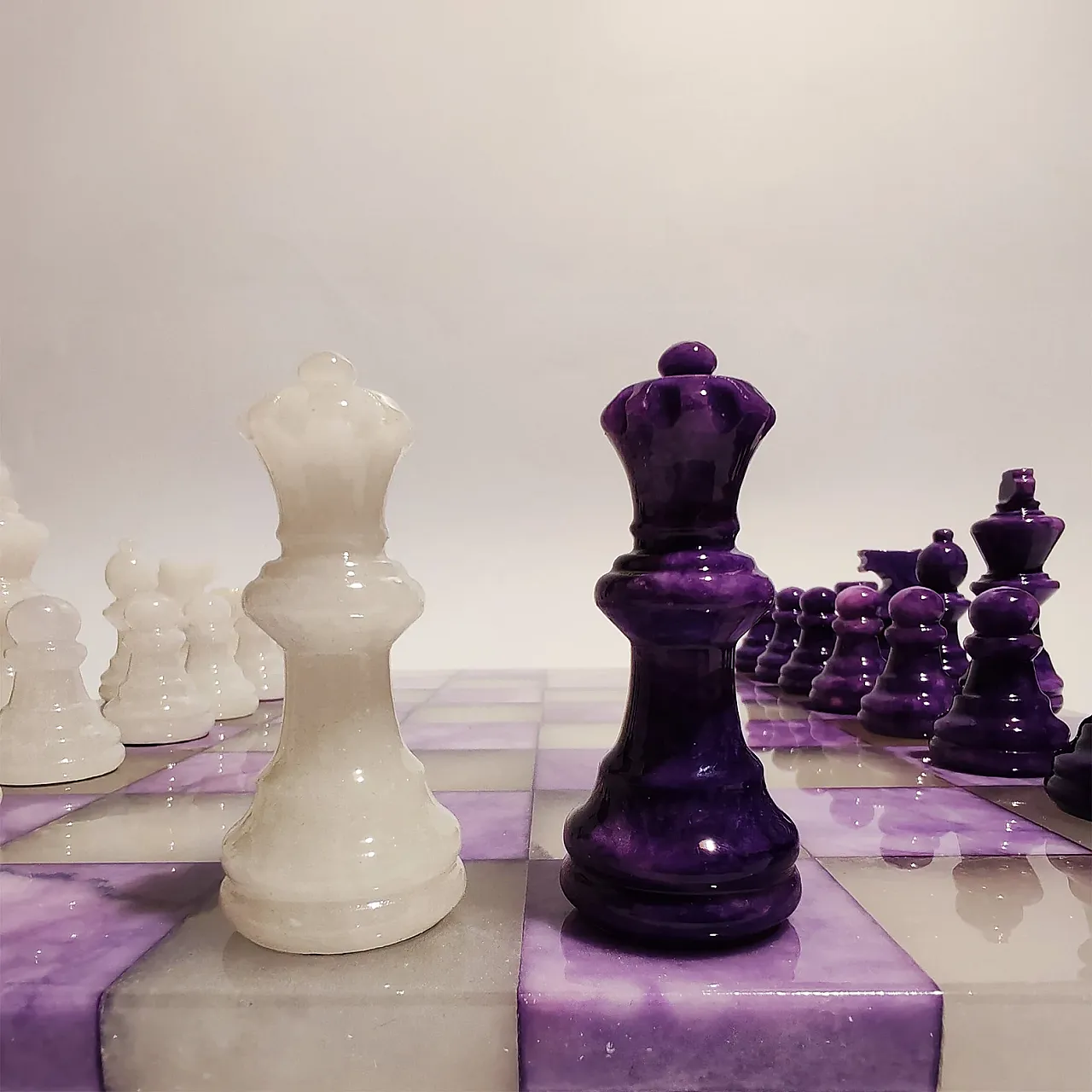 Scacchi in alabastro intagliato a mano, anni '70 6