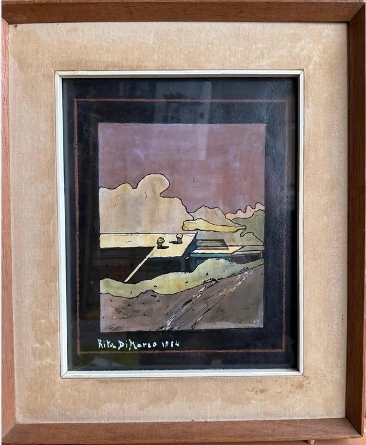 Sunset in the Snow by Rita Di Marco, oil on canvas, 1960s 1