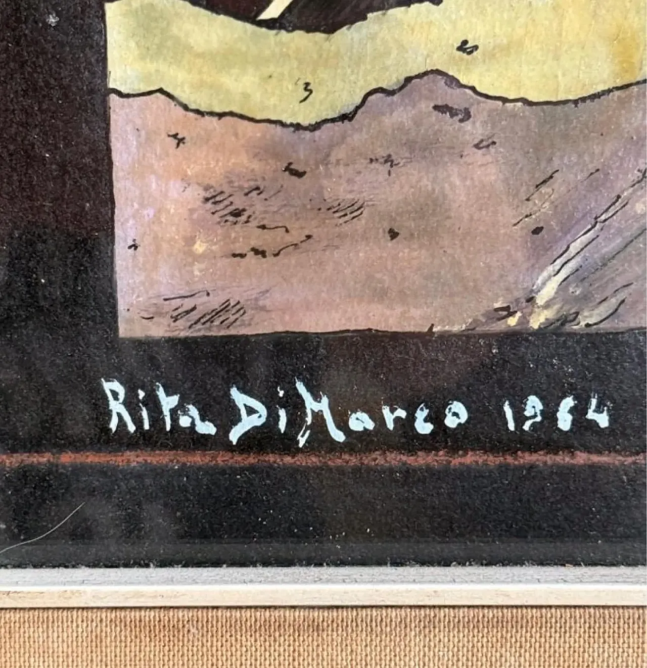 Sunset in the Snow by Rita Di Marco, oil on canvas, 1960s 3