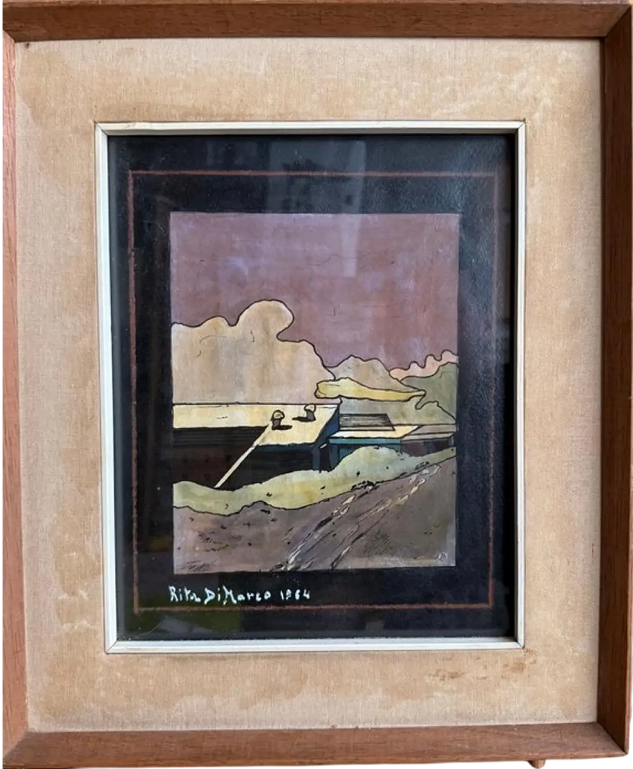 Sunset in the Snow by Rita Di Marco, oil on canvas, 1960s 7