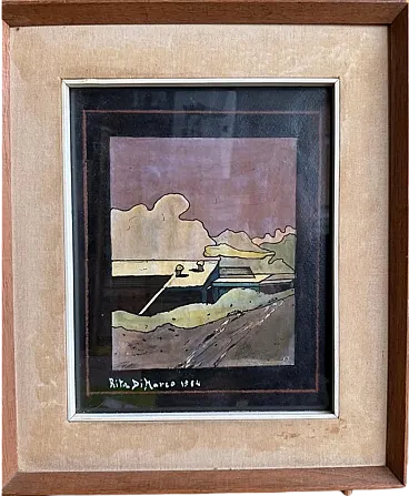 Sunset in the Snow by Rita Di Marco, oil on canvas, 1960s