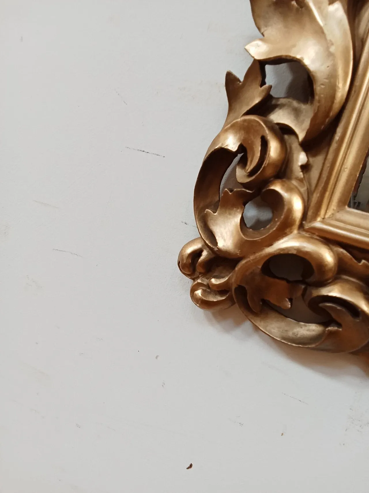 Specchiera barocca in legno dorato, primi '900 9