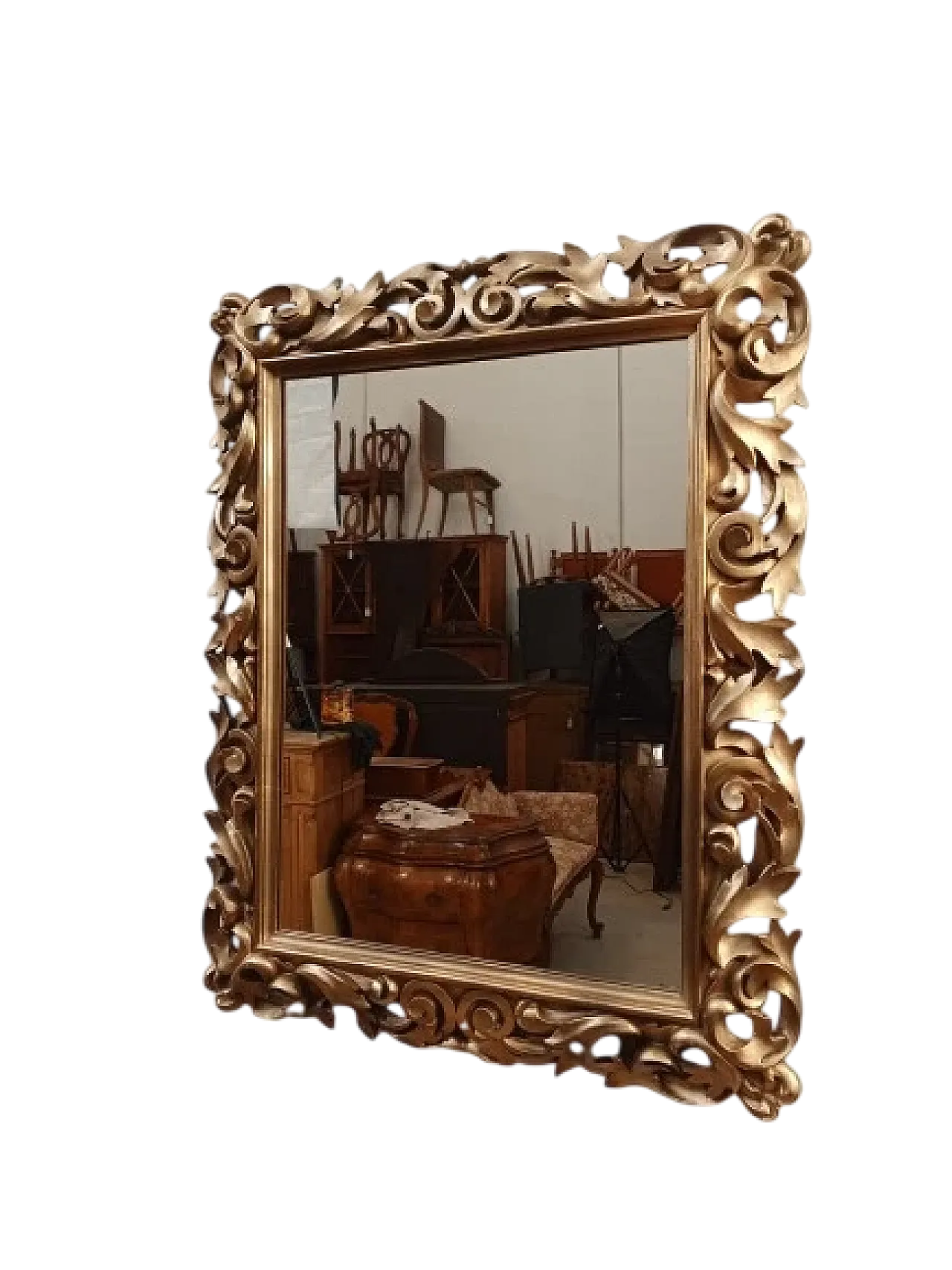 Specchiera barocca in legno dorato, primi '900 16