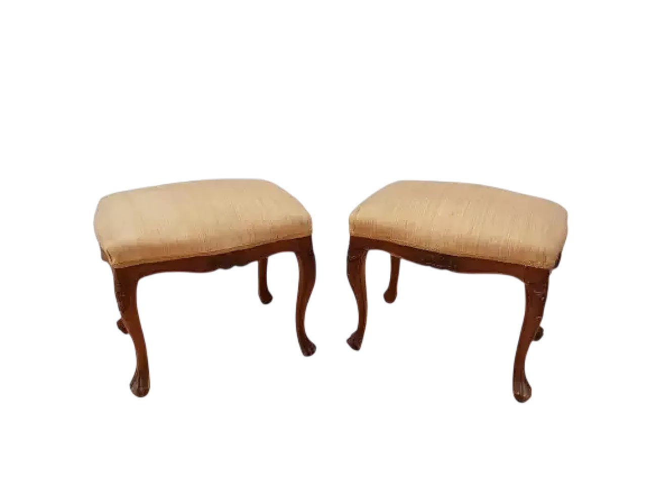 Pair of stools in walnut, early 20th century 11
