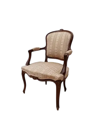 Walnut-stained beech armchair, Louis XV style, mid-20th century