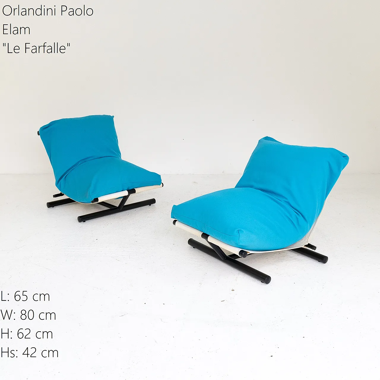 Pair of armchairs Le Farfalle by Paolo Orlandini for Elam, 1970s 1