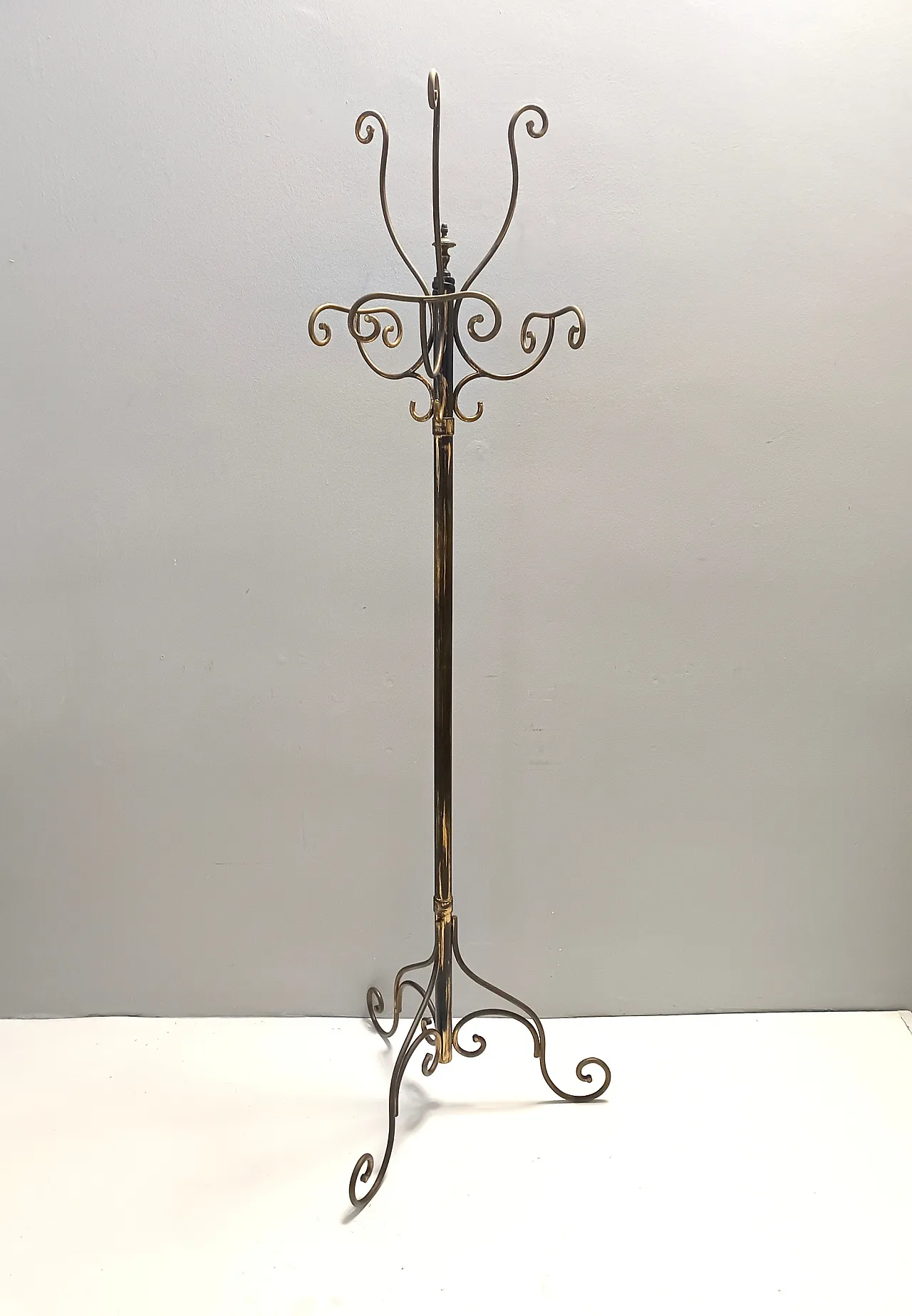 Brass Iron Hat and Coat Rack by Meazza in Fornasetti style, 60s 1