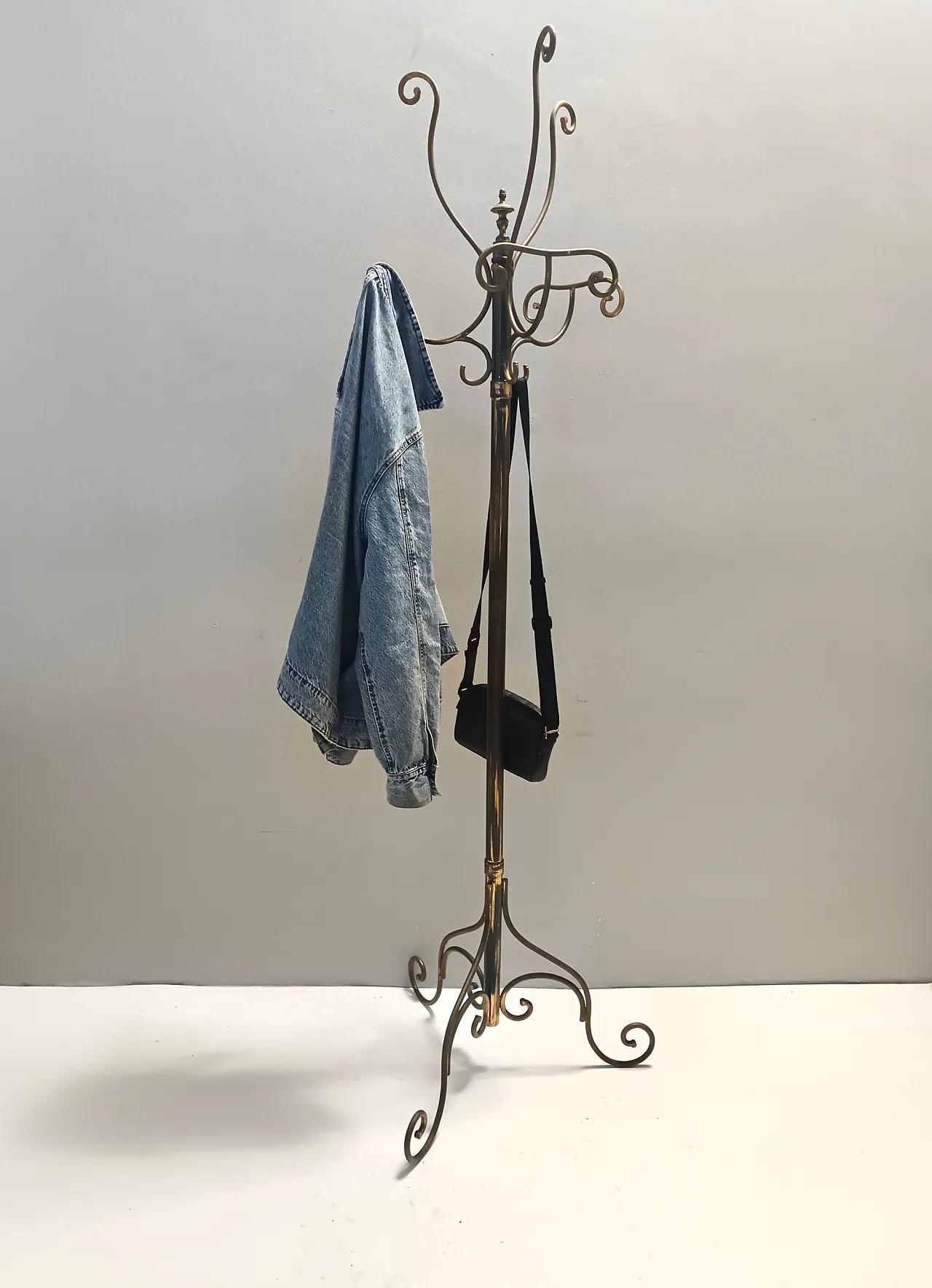 Brass Iron Hat and Coat Rack by Meazza in Fornasetti style, 60s 11