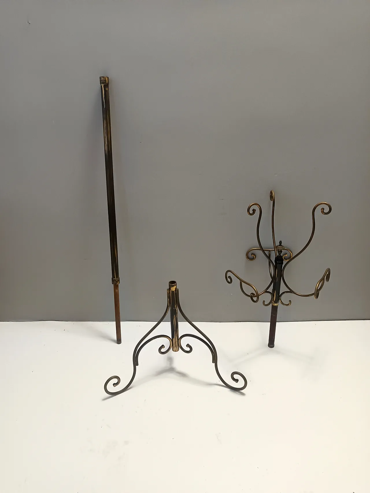 Brass Iron Hat and Coat Rack by Meazza in Fornasetti style, 60s 12