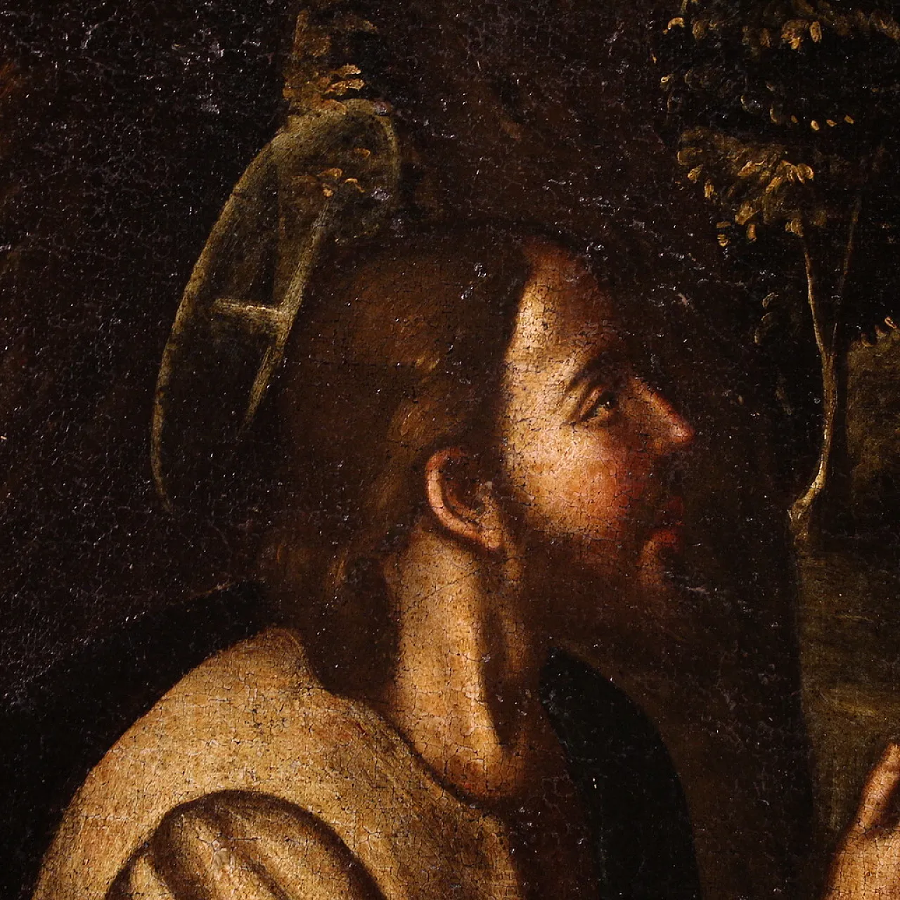 Dipinto italiano Cristo e la Samaritana al pozzo, '600 11