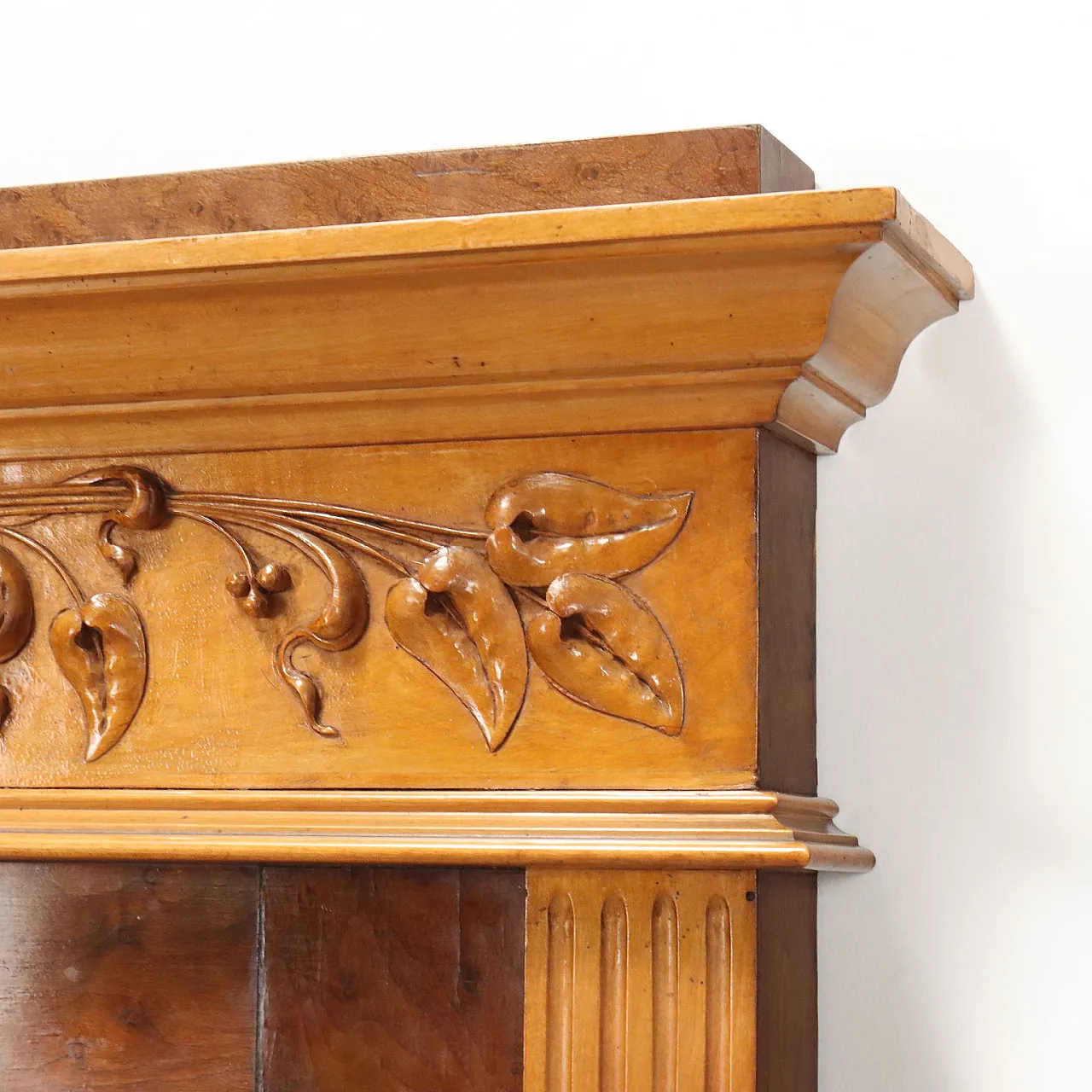 Bed Art Nouveau cherrywood mahogany, 20th century 3