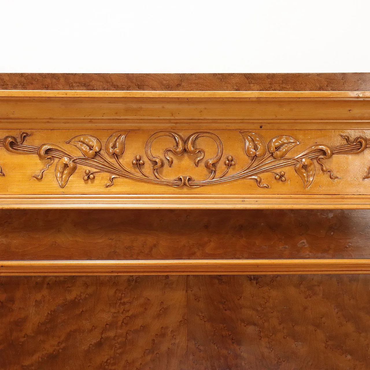 Bed Art Nouveau cherrywood mahogany, 20th century 4