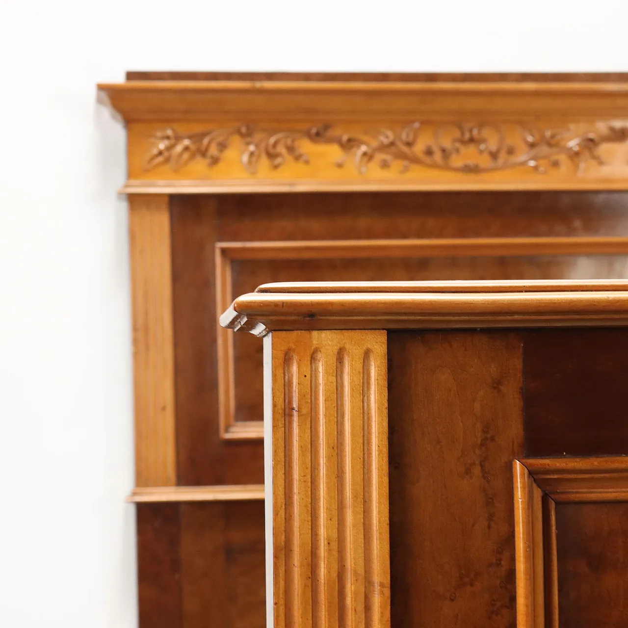 Bed Art Nouveau cherrywood mahogany, 20th century 5