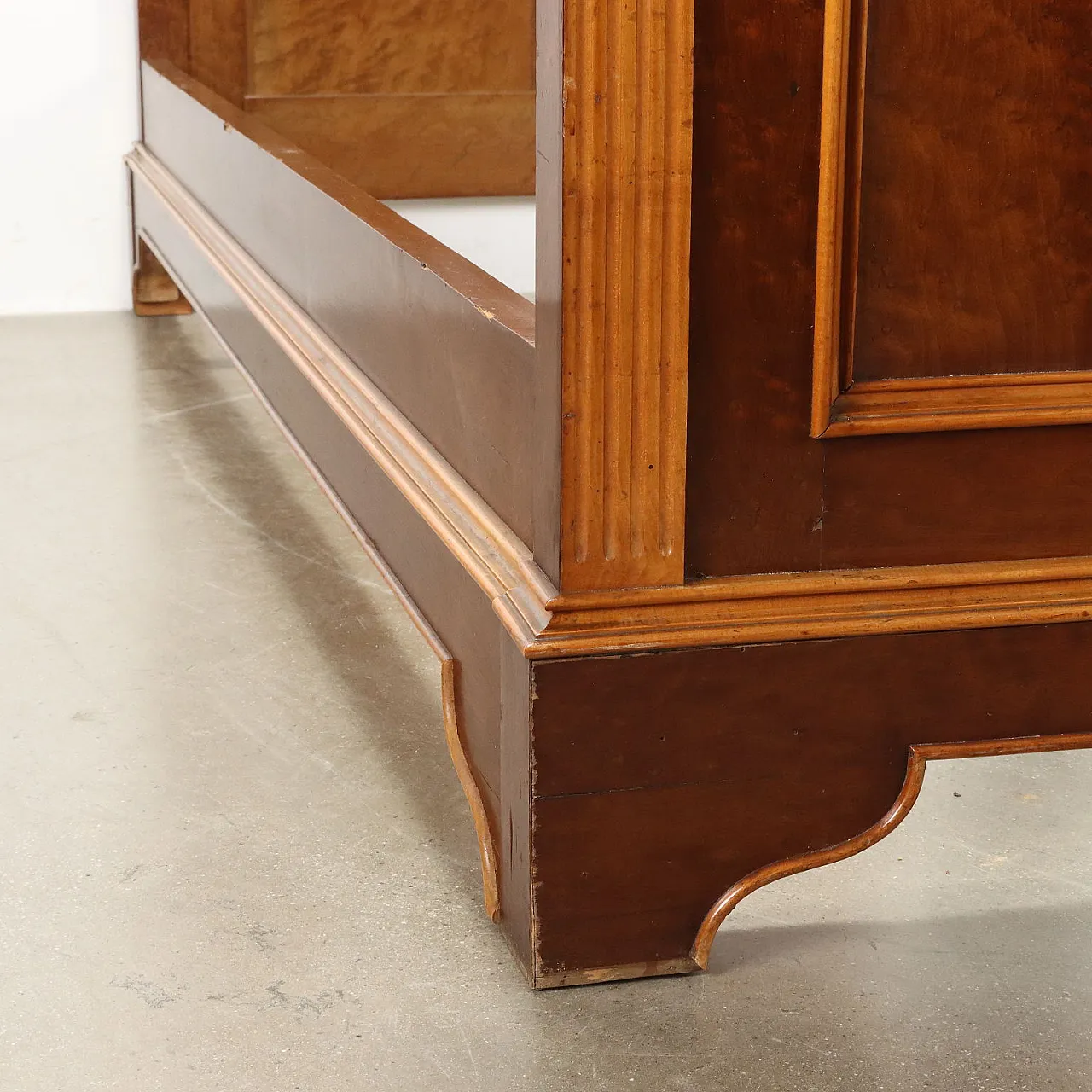 Bed Art Nouveau cherrywood mahogany, 20th century 6