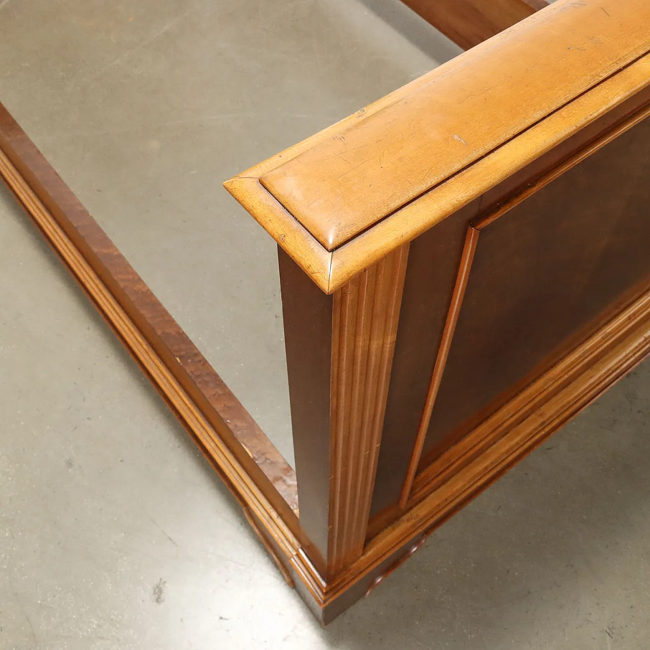 Bed Art Nouveau cherrywood mahogany, 20th century 7