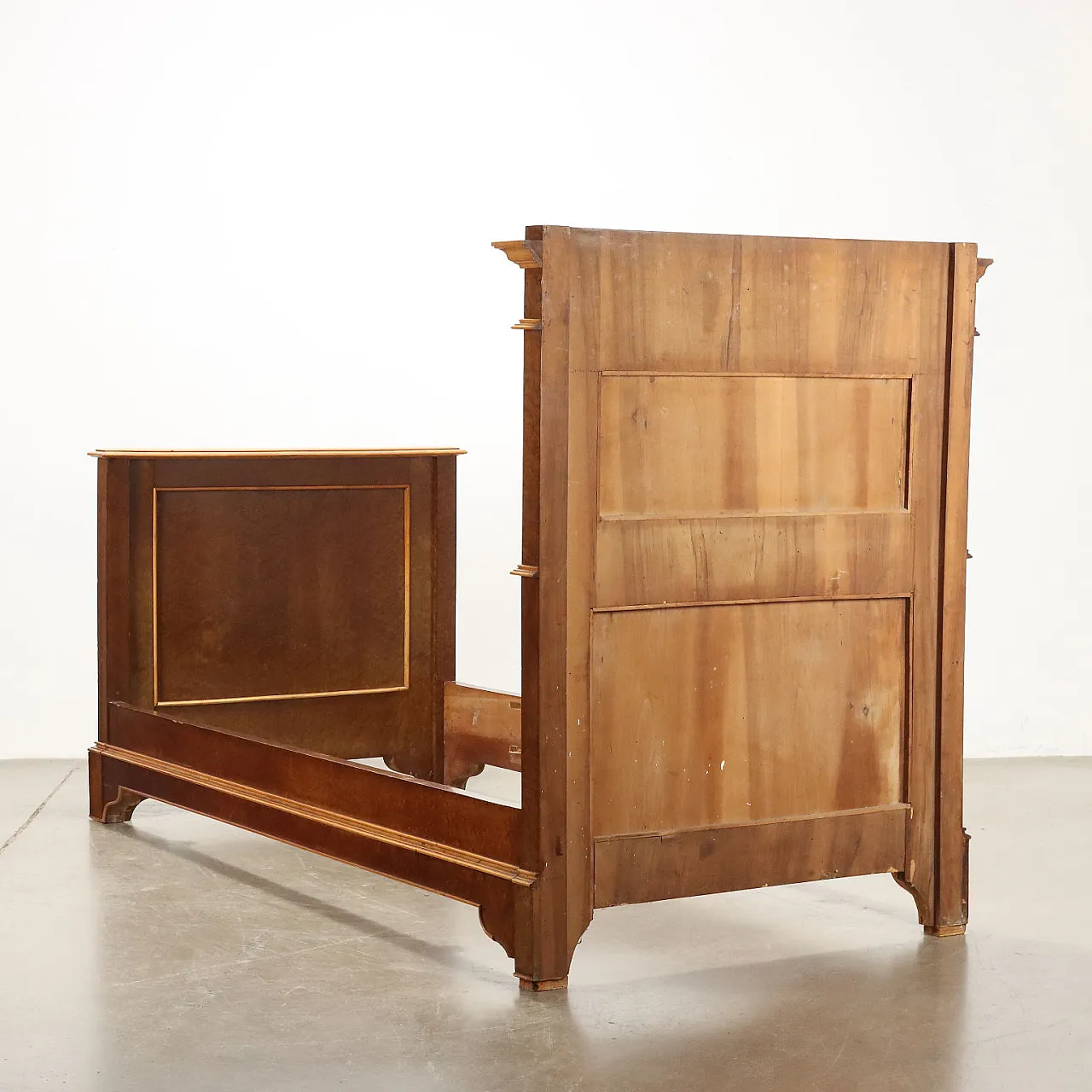 Bed Art Nouveau cherrywood mahogany, 20th century 8