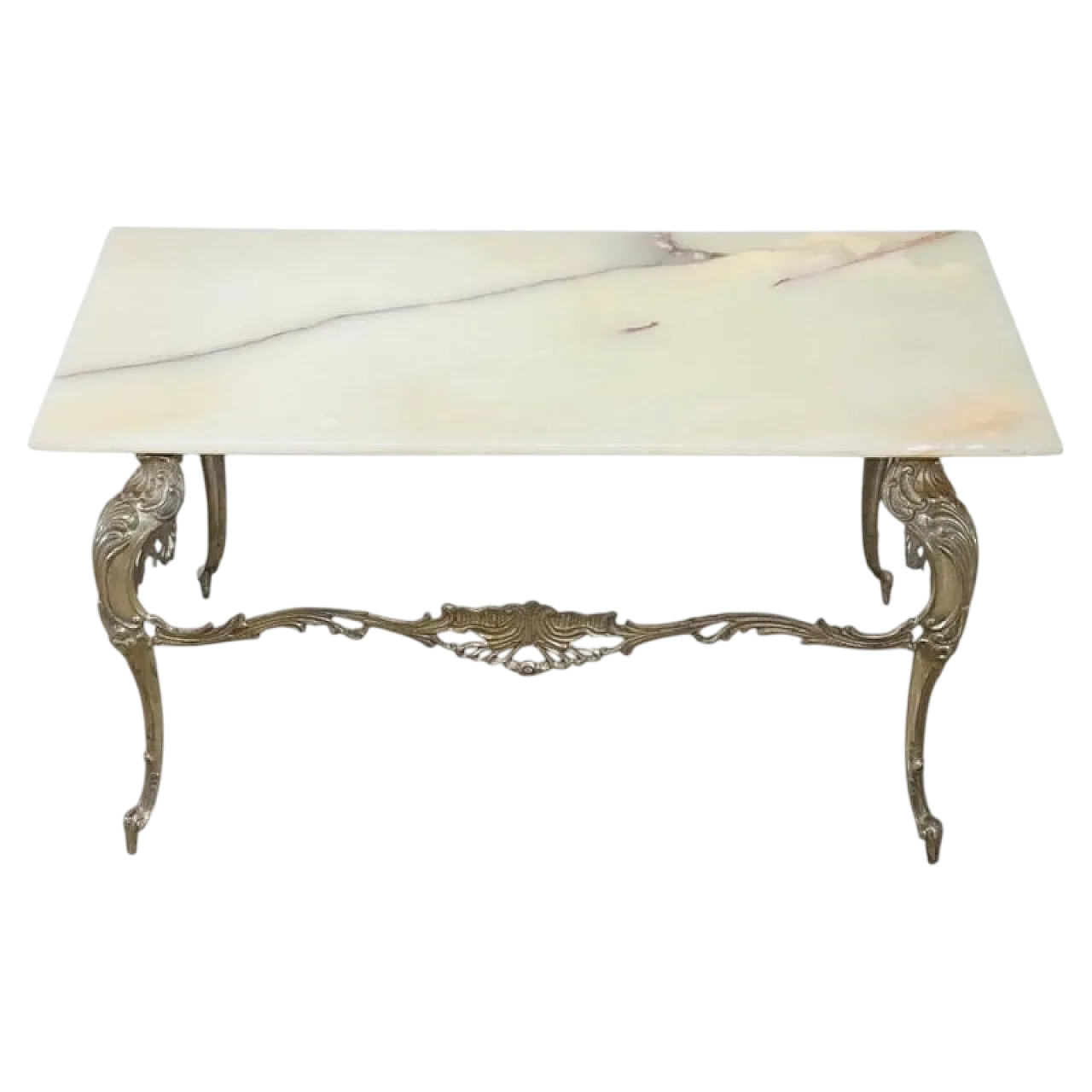 Tavolino da salotto in bronzo e onice, 1970 9