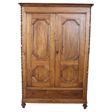 Wardrobe in poplar wood, 19th century