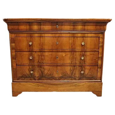 Comò antico in noce restaurato, metà '800