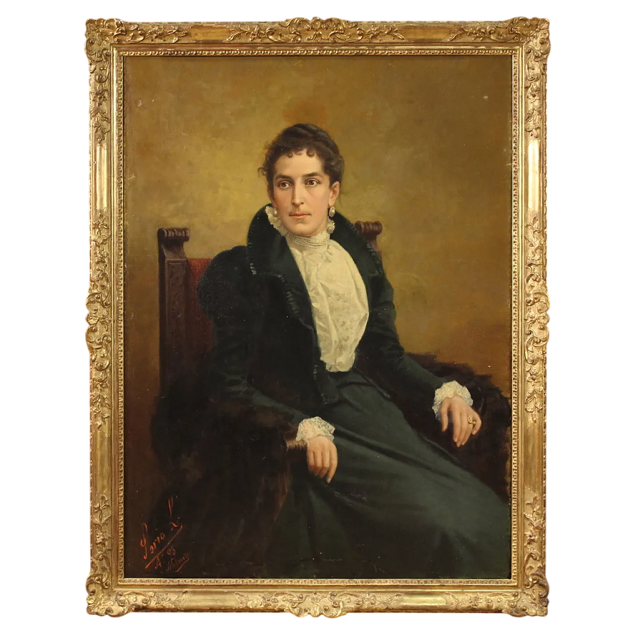 Luigi Sorio, Portrait of a lady, signed, 1898 16
