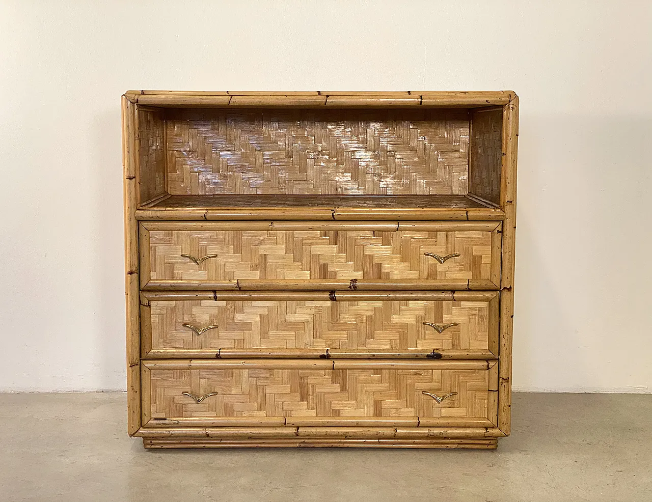 Cassettiera in bambù, anni '70 2