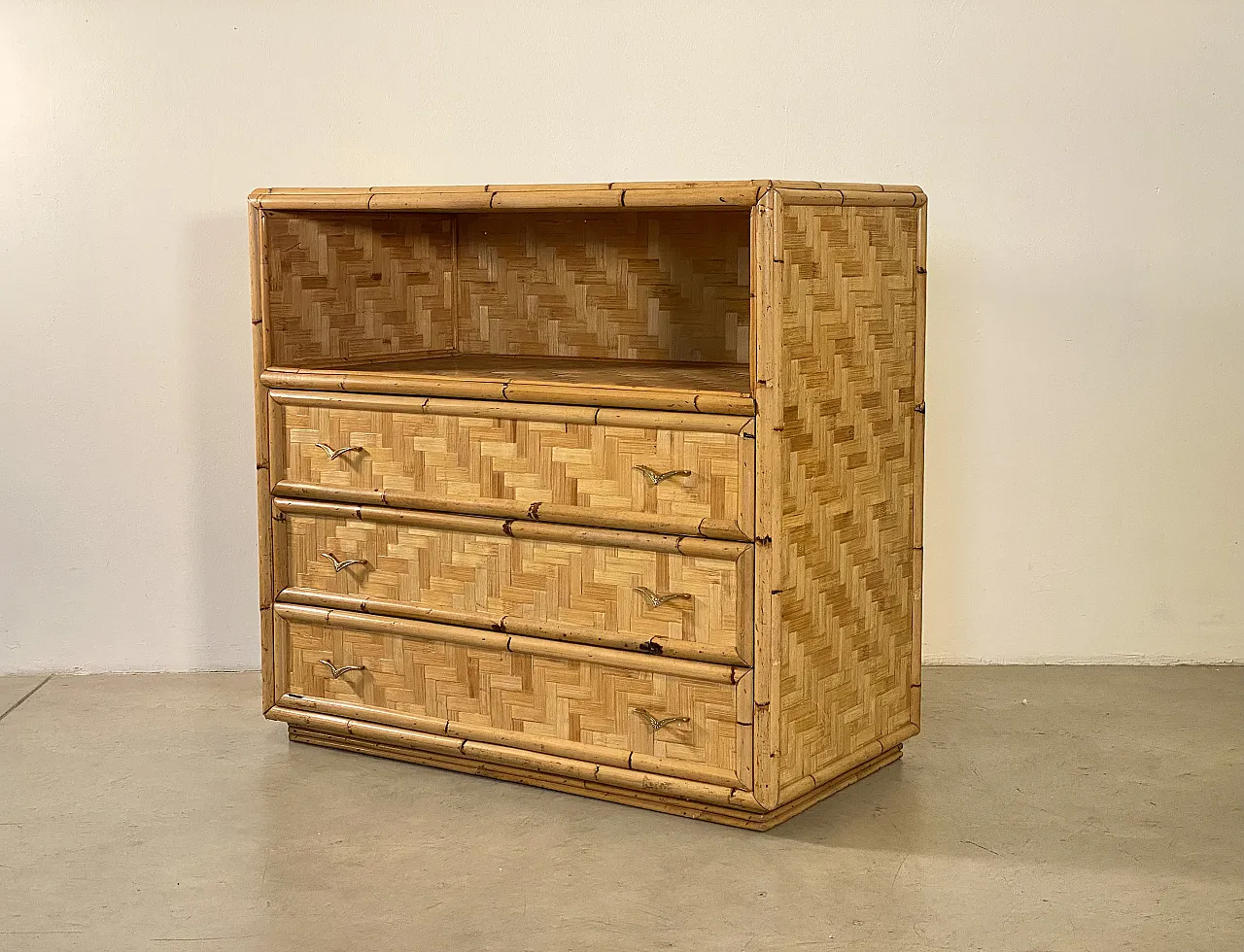 Cassettiera in bambù, anni '70 7