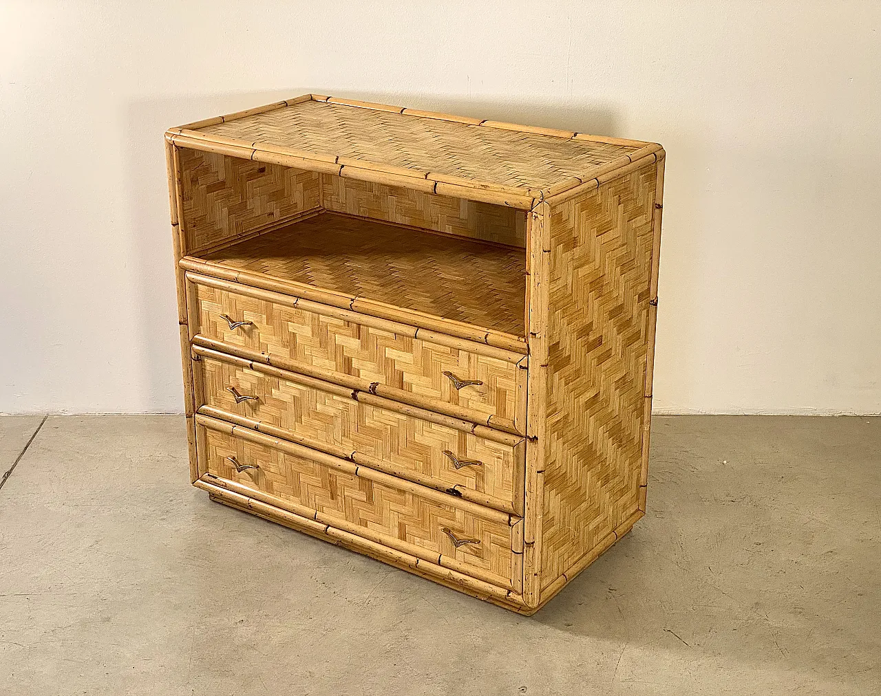 Cassettiera in bambù, anni '70 8