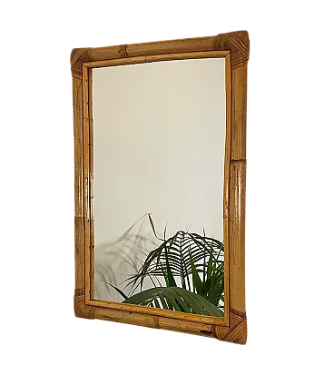 Bamboo mirror and 70s wicker
