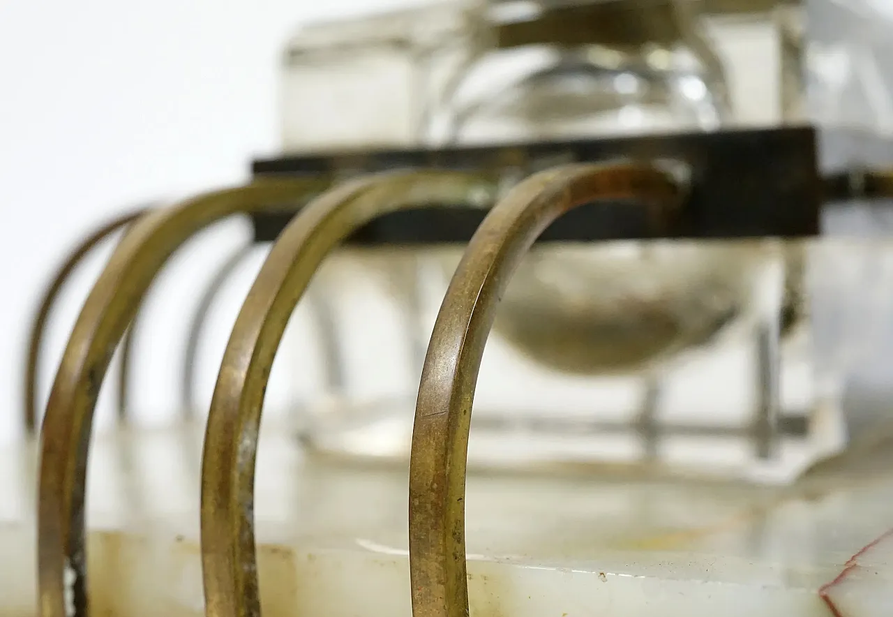 Calamaio di grandi dimensioni in onice, Art déco, anni '40 19