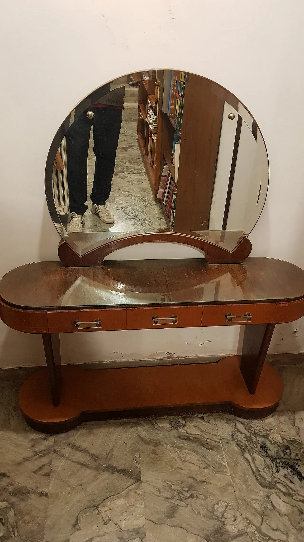 Consolle con specchiera Art Deco, anni '30 2