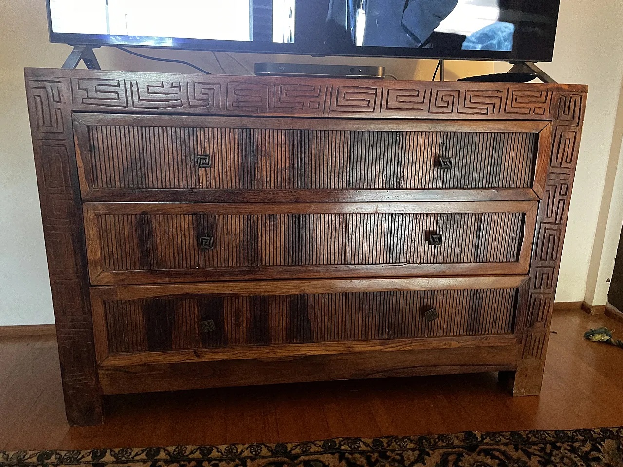Exotic woods carved dresser, 2000s 6