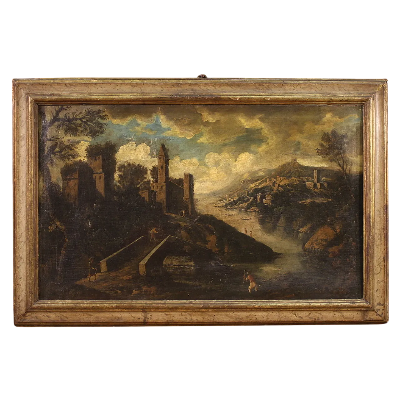 Italian landscape, oil painting on canvas, 18th century 16