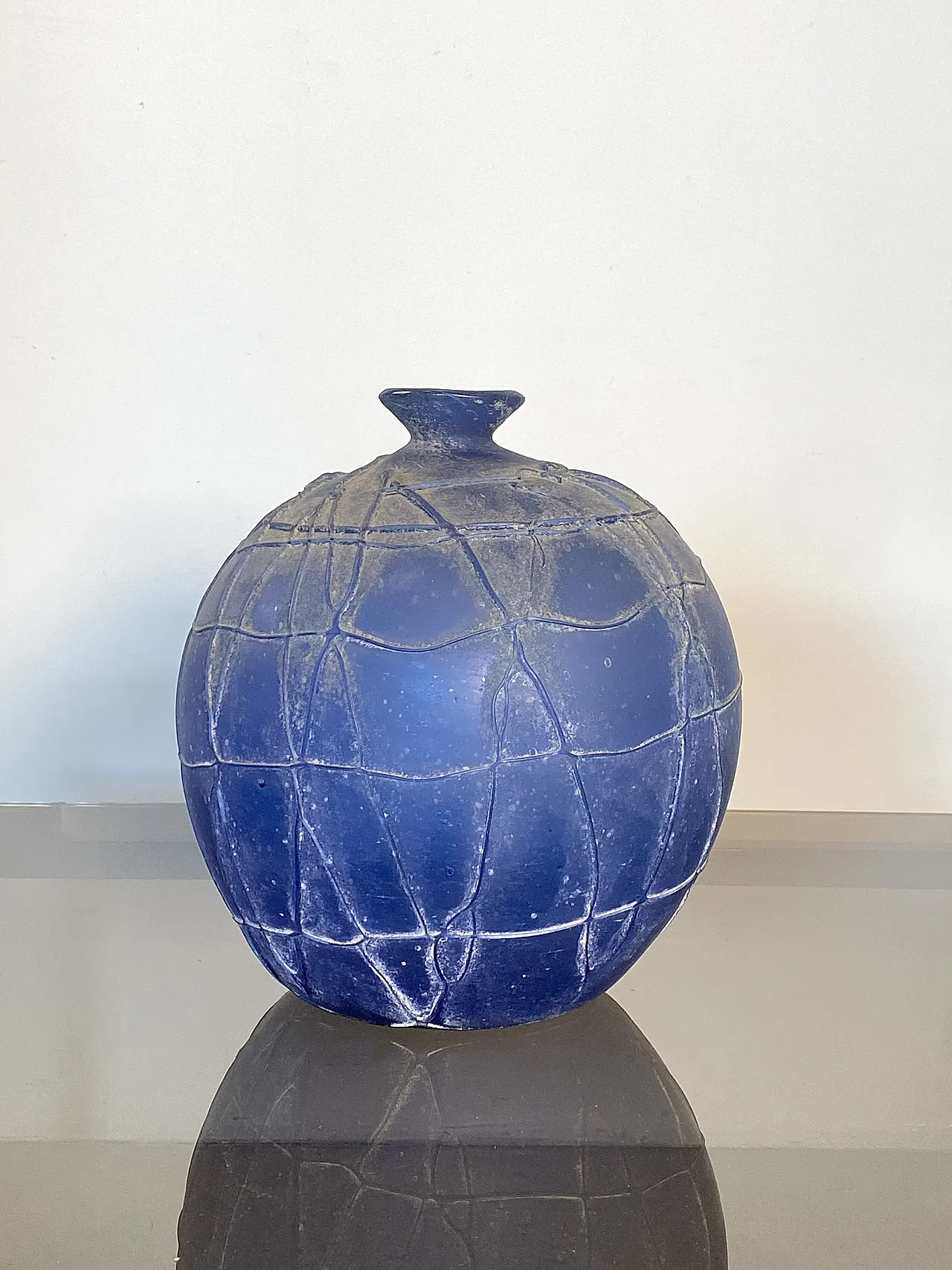 Blue glass vase series Scavi by Seguso, 70s 2