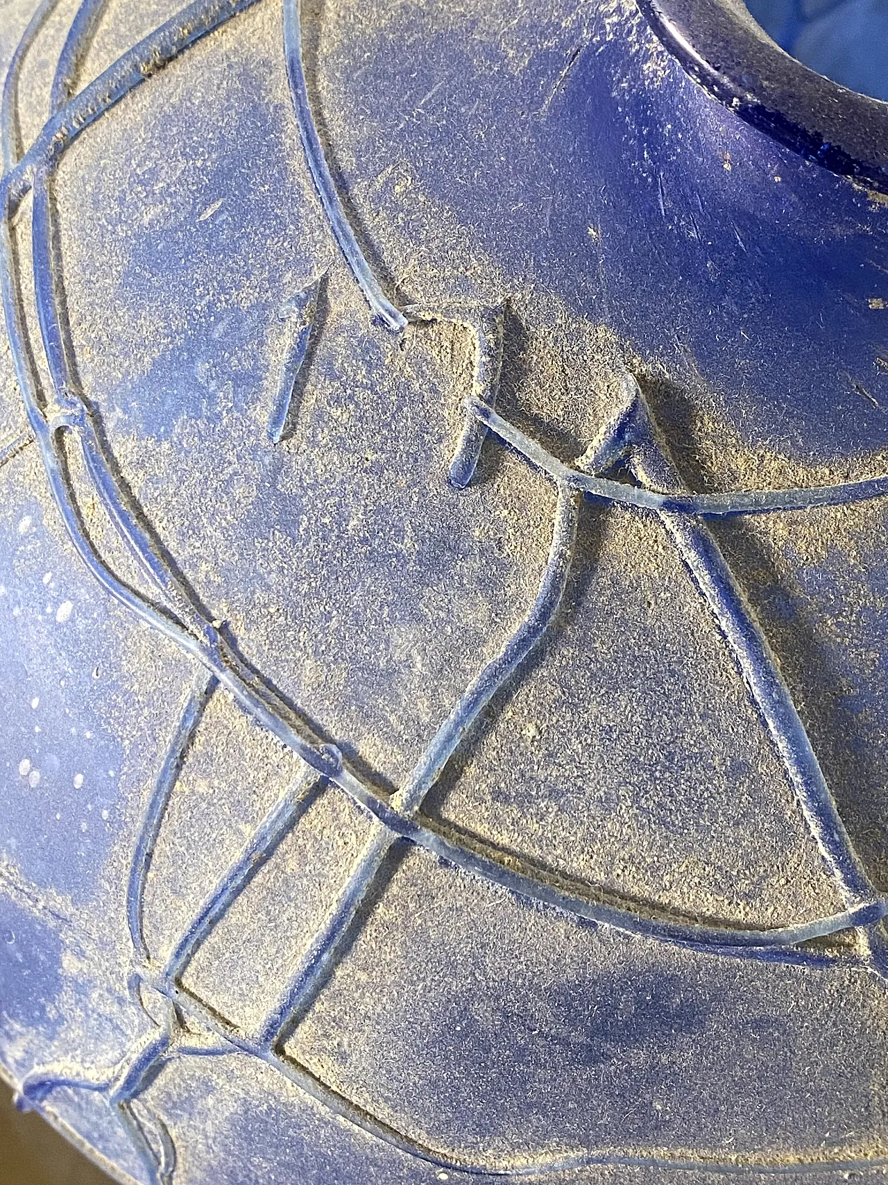 Blue glass vase series Scavi by Seguso, 70s 3