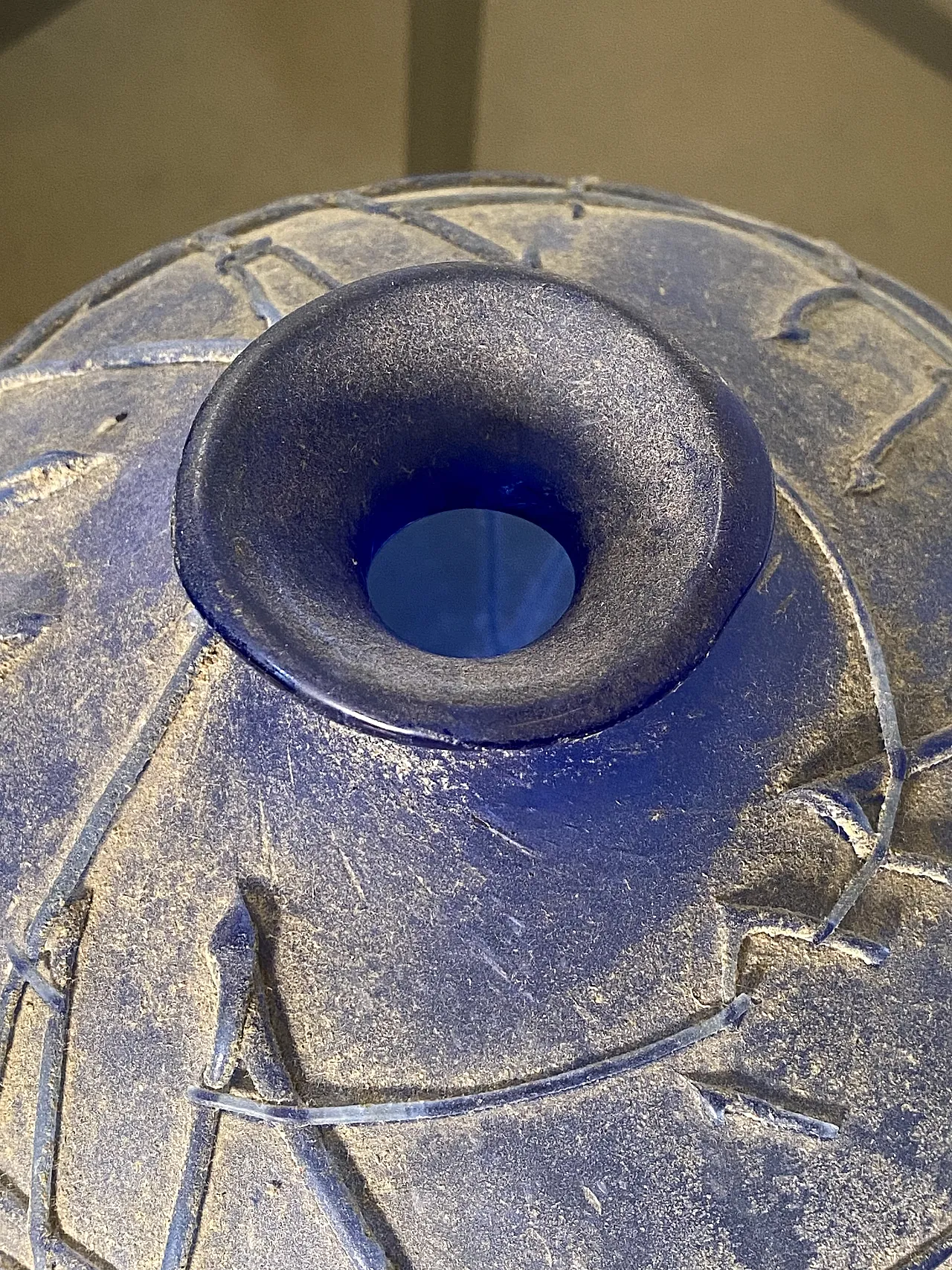 Blue glass vase series Scavi by Seguso, 70s 4