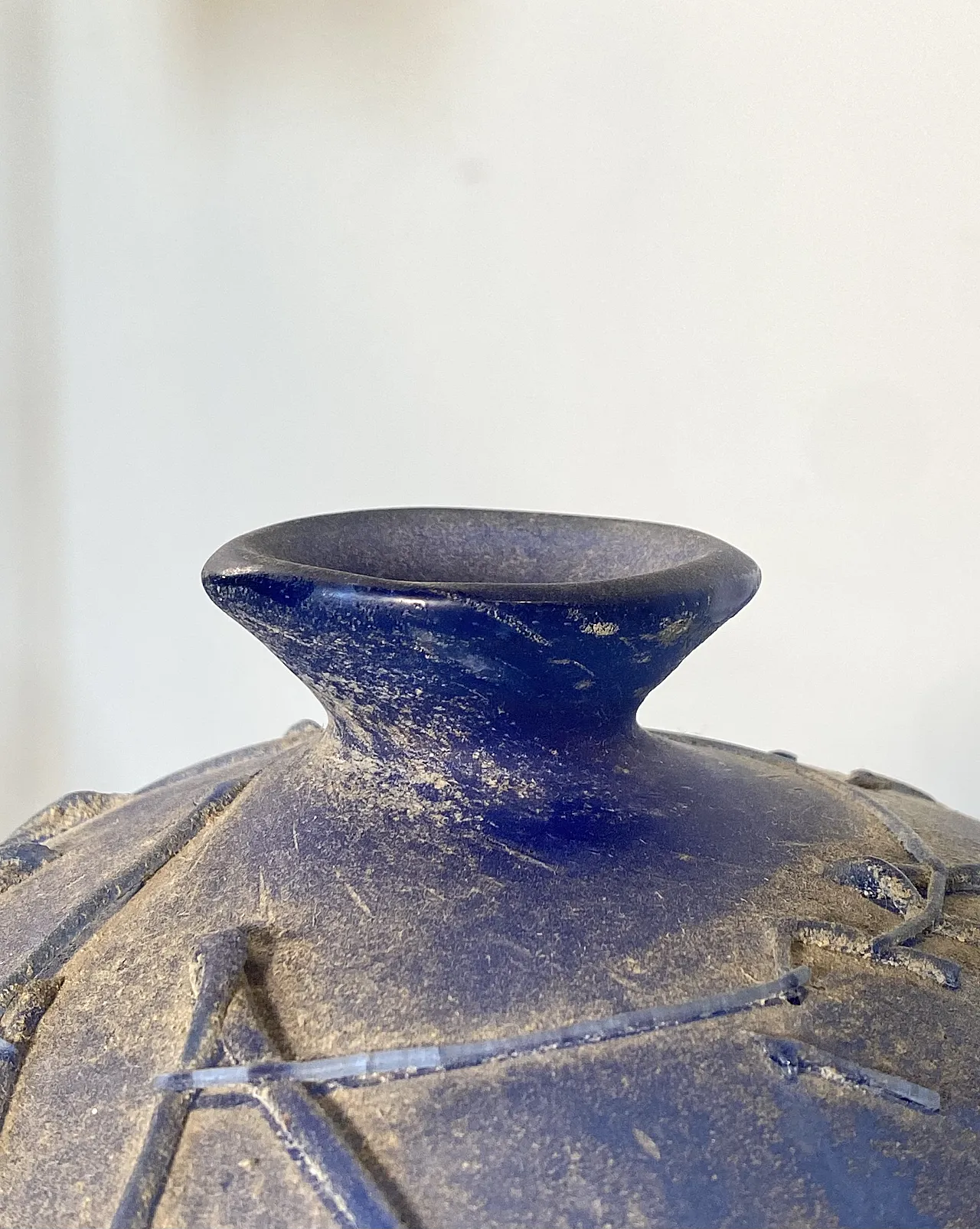 Blue glass vase series Scavi by Seguso, 70s 5