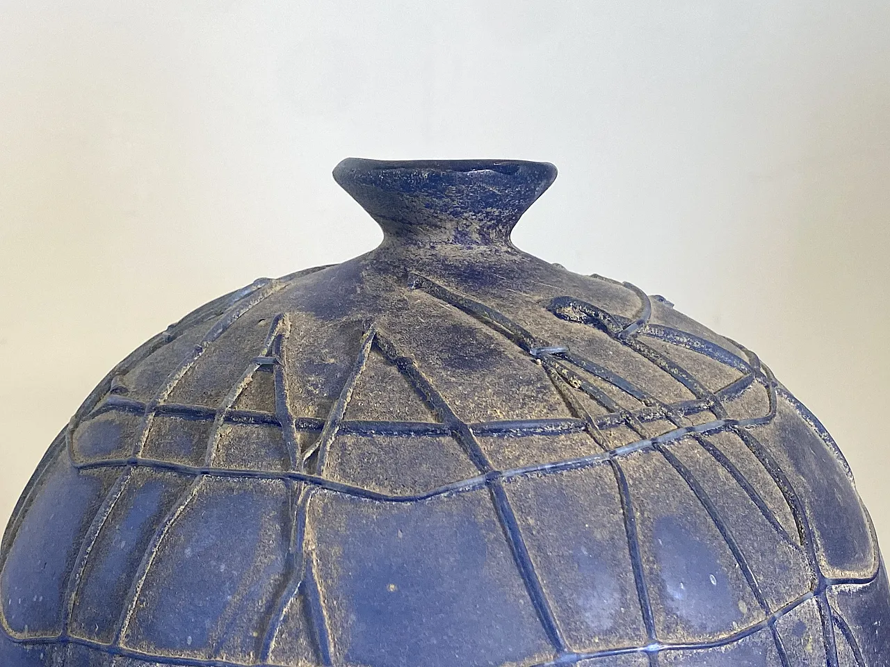 Blue glass vase series Scavi by Seguso, 70s 7