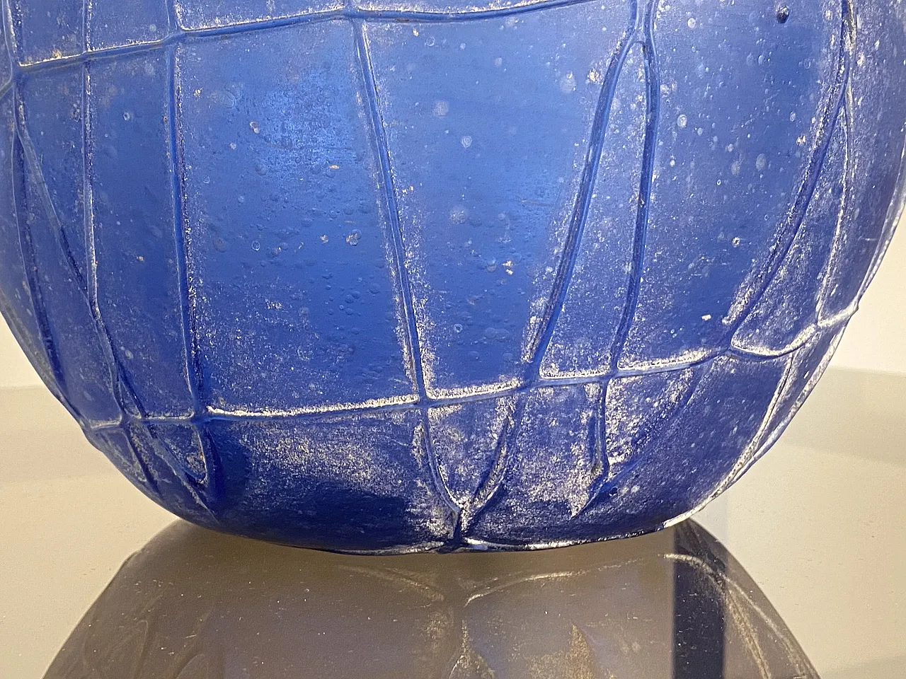 Blue glass vase series Scavi by Seguso, 70s 8