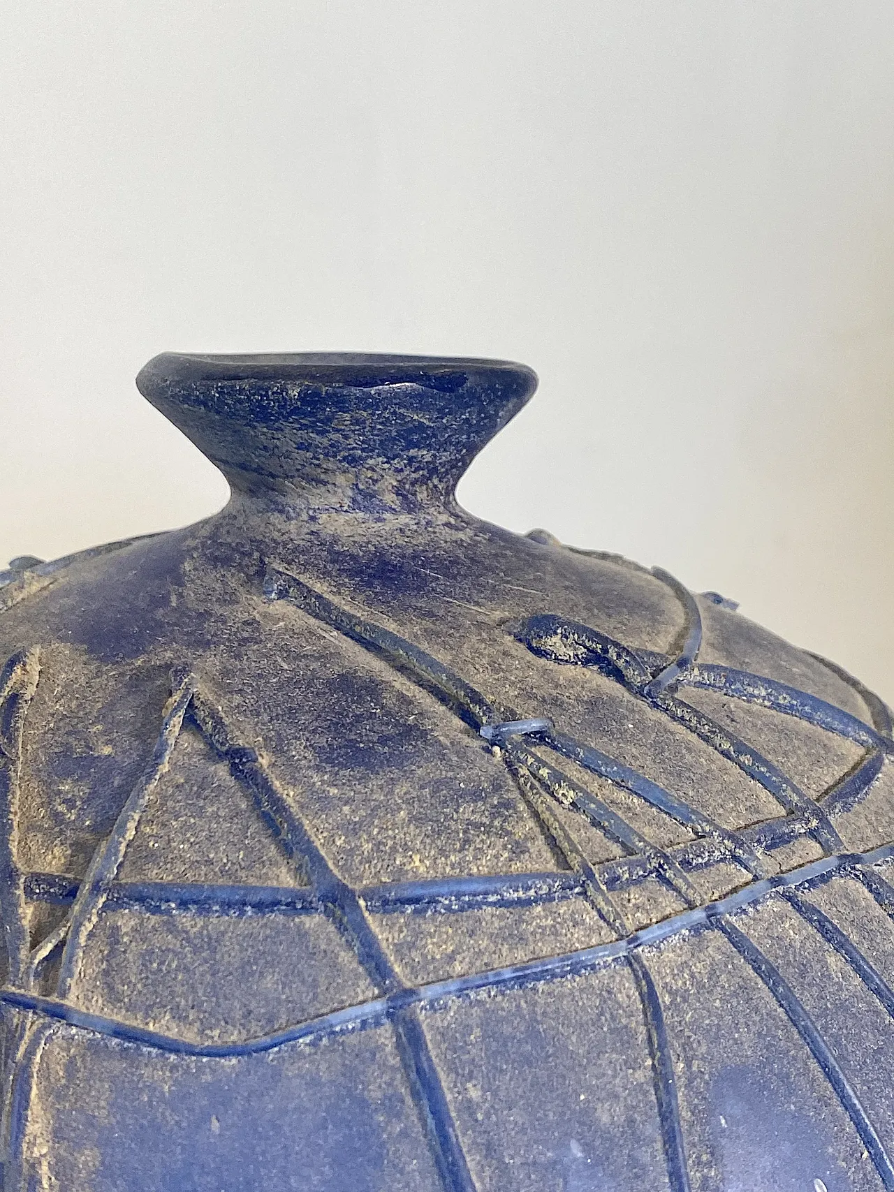 Blue glass vase series Scavi by Seguso, 70s 10