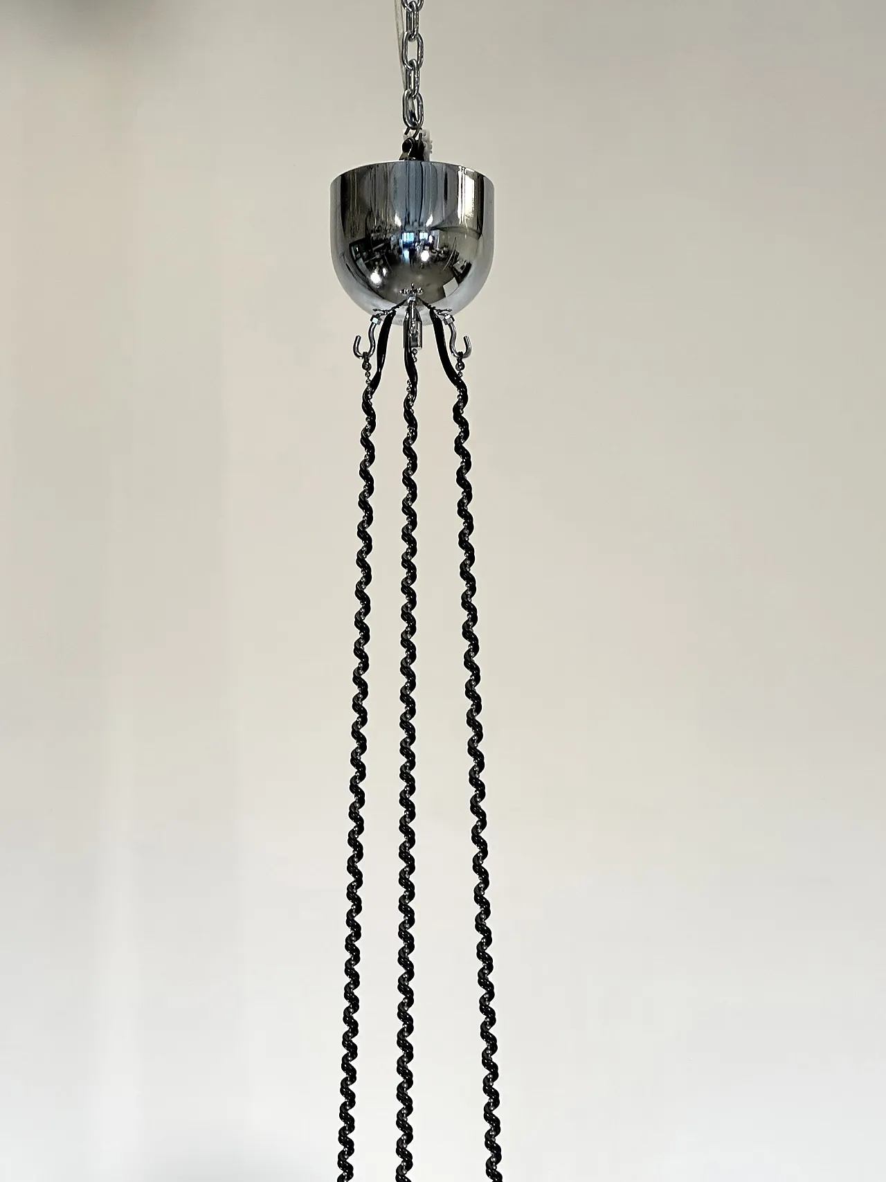 Lampadario space age in acciaio di Goffredo Reggiani anni 70 7