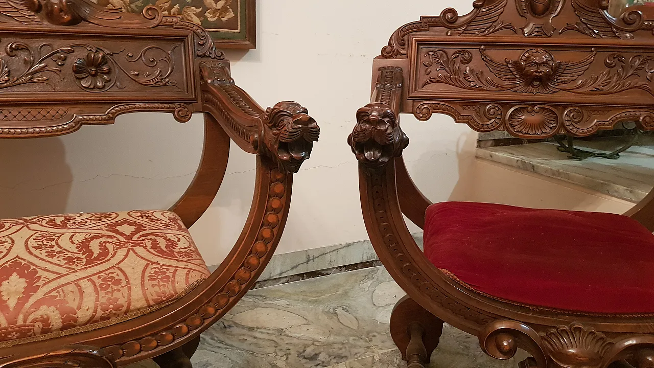 Salotto stile Savonarola neorinascimentale, anni '70 5