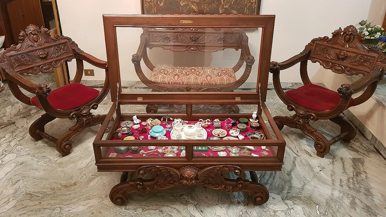 Salotto stile Savonarola neorinascimentale, anni '70 7