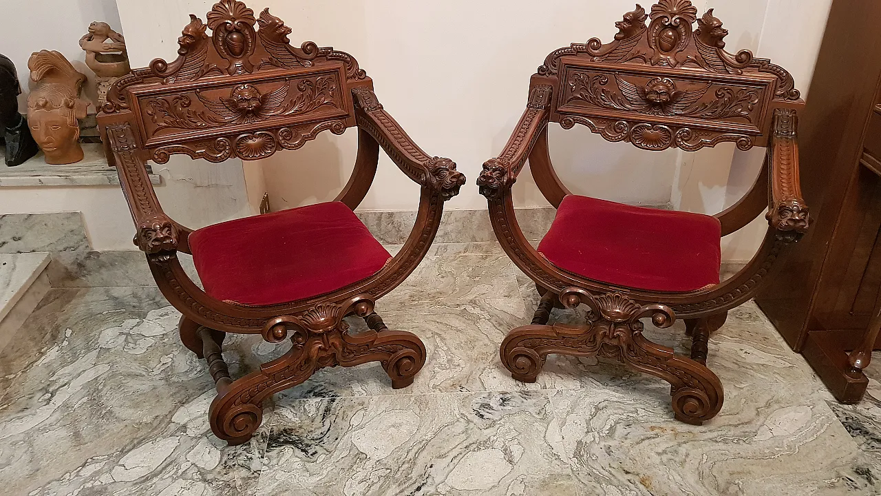 Salotto stile Savonarola neorinascimentale, anni '70 14