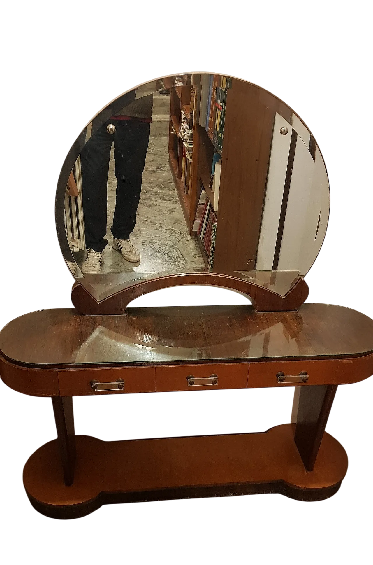 Consolle con specchiera Art Deco, anni '30 9