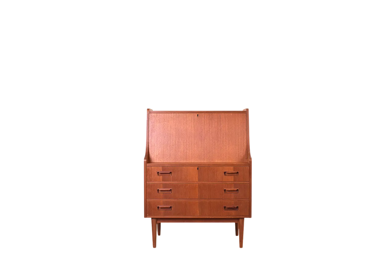 Danish Teak Secretary by Gunnar Nielsen for Tibergaard, 1960s 21