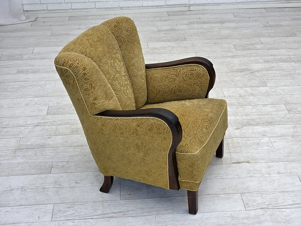 Danish design armchair with original fabric, 1960s 6