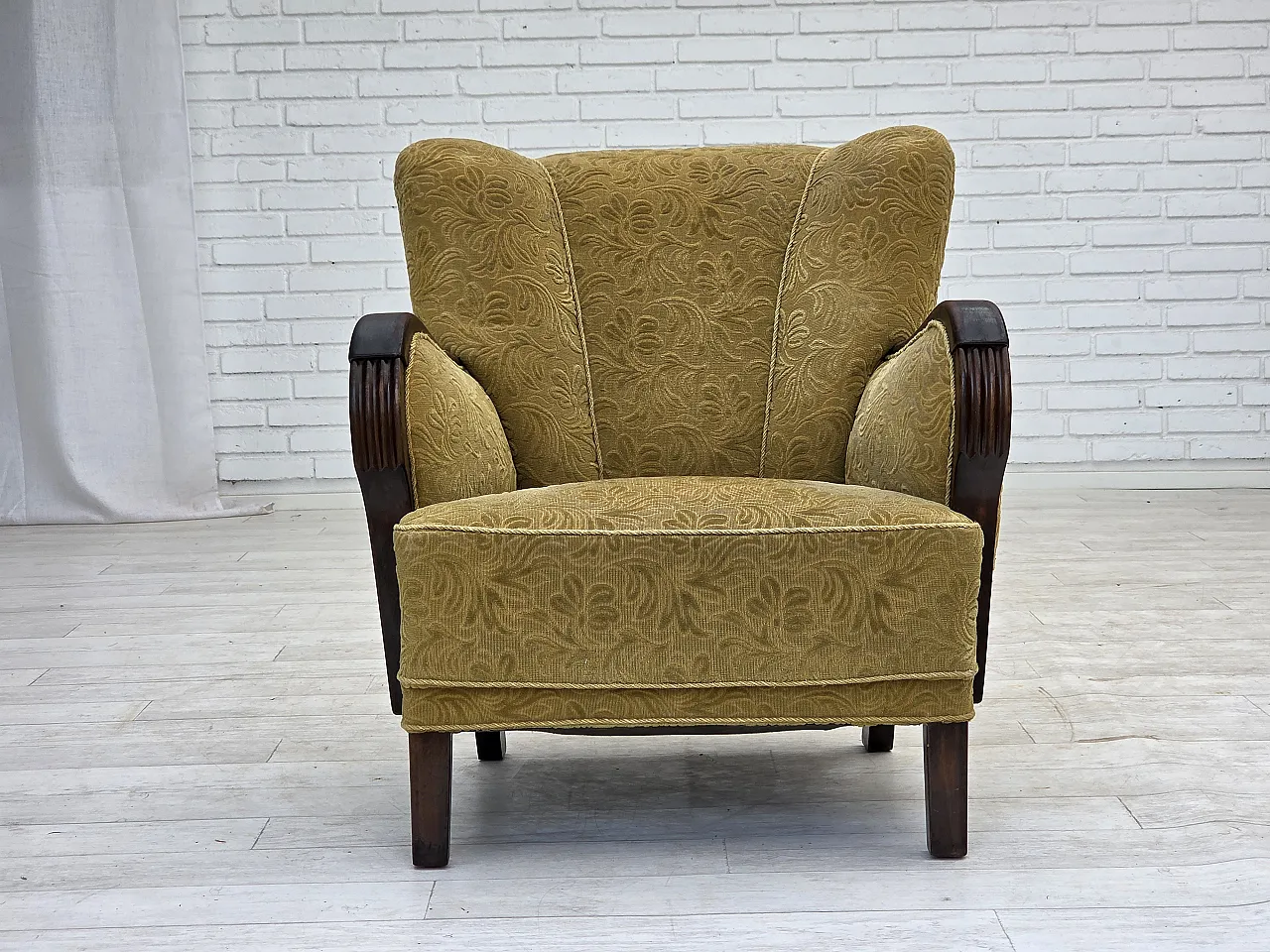 Danish design armchair with original fabric, 1960s 9