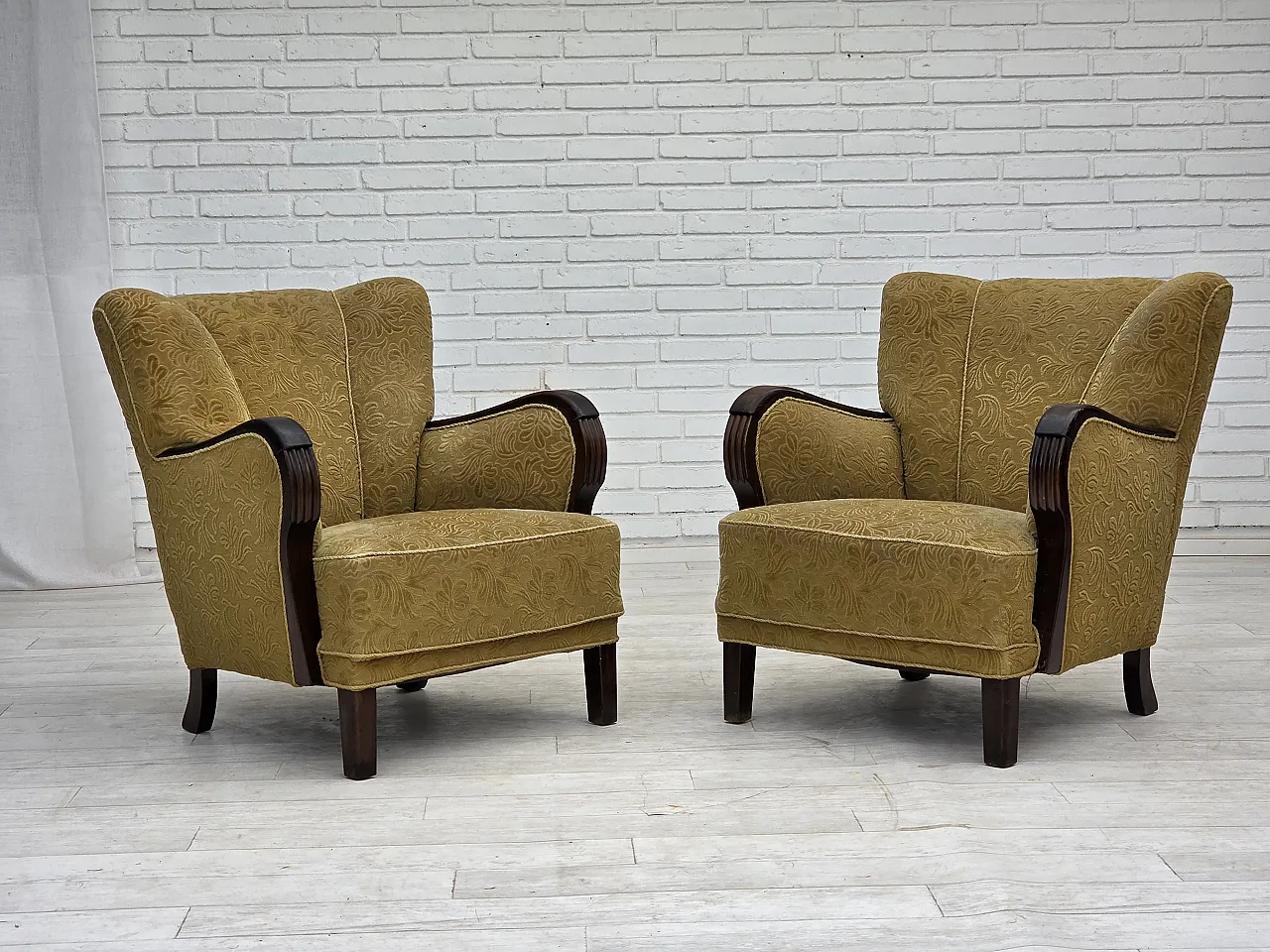 Danish design armchair with original fabric, 1960s 25