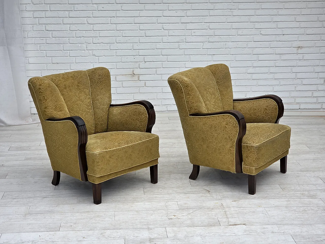 Danish design armchair with original fabric, 1960s 26